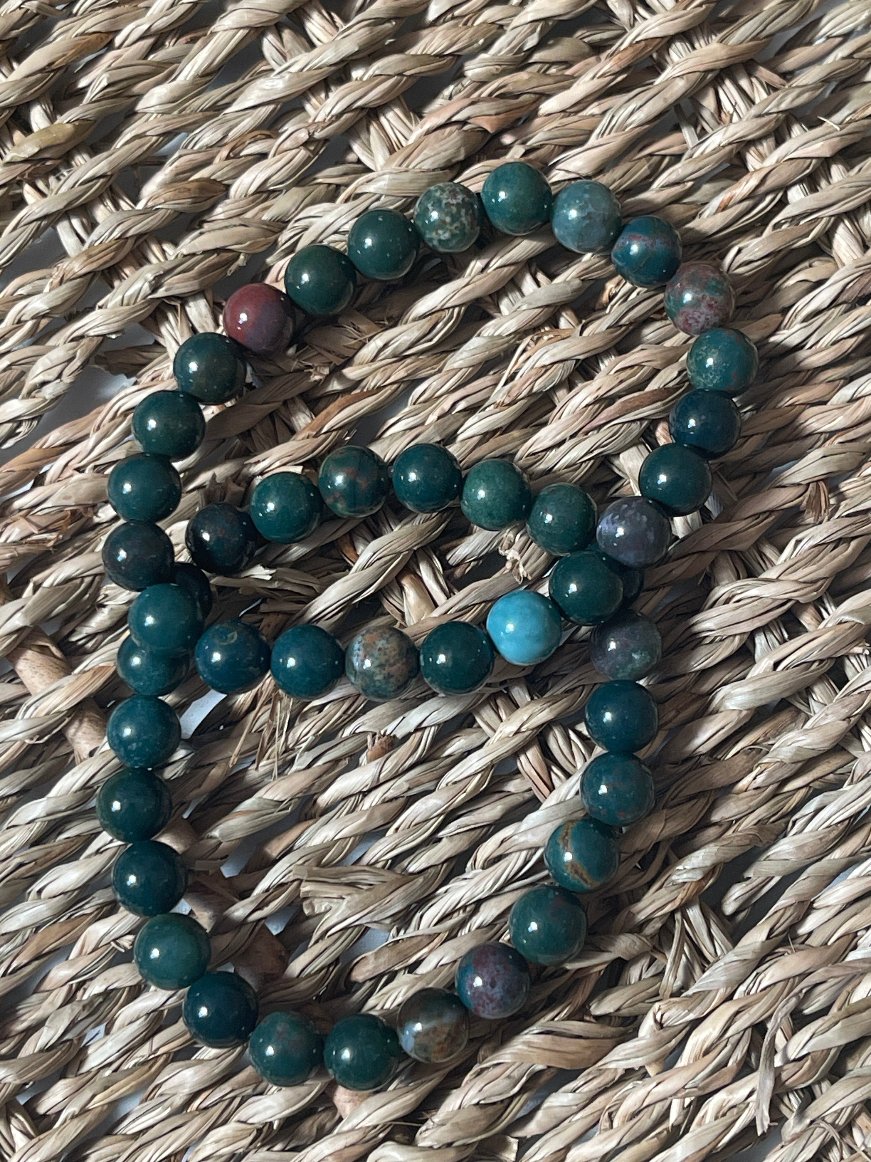 Heliotrope Bloodstone Bracelets in Florida Pure Energy Crystals In a basket 