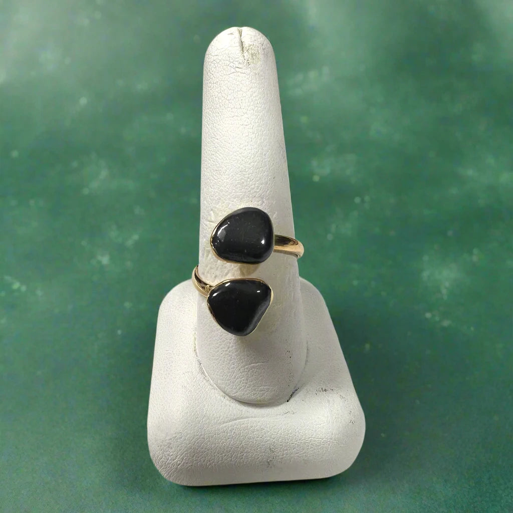 Hematite Adjustable Ring - Gold