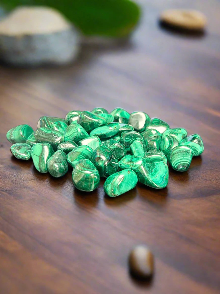 Malachite Tumbled Polished Stones