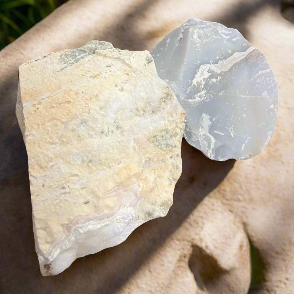 White and Agate Ocean Jasper Lapidary Rough