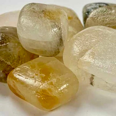 Caramel Fluorescent & White Calcite Tumbled Stones