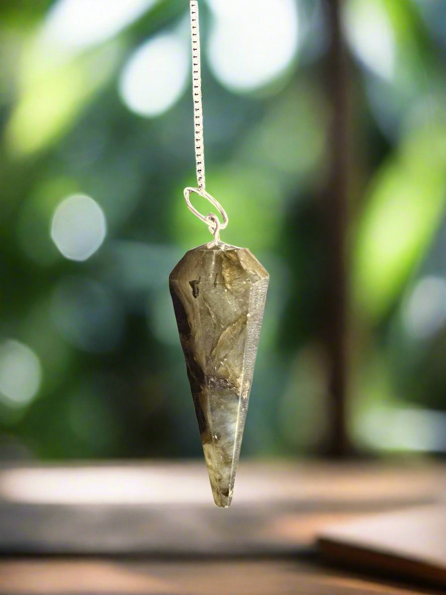 Labradorite Pendulum Approx 1.25 Inch Diameter