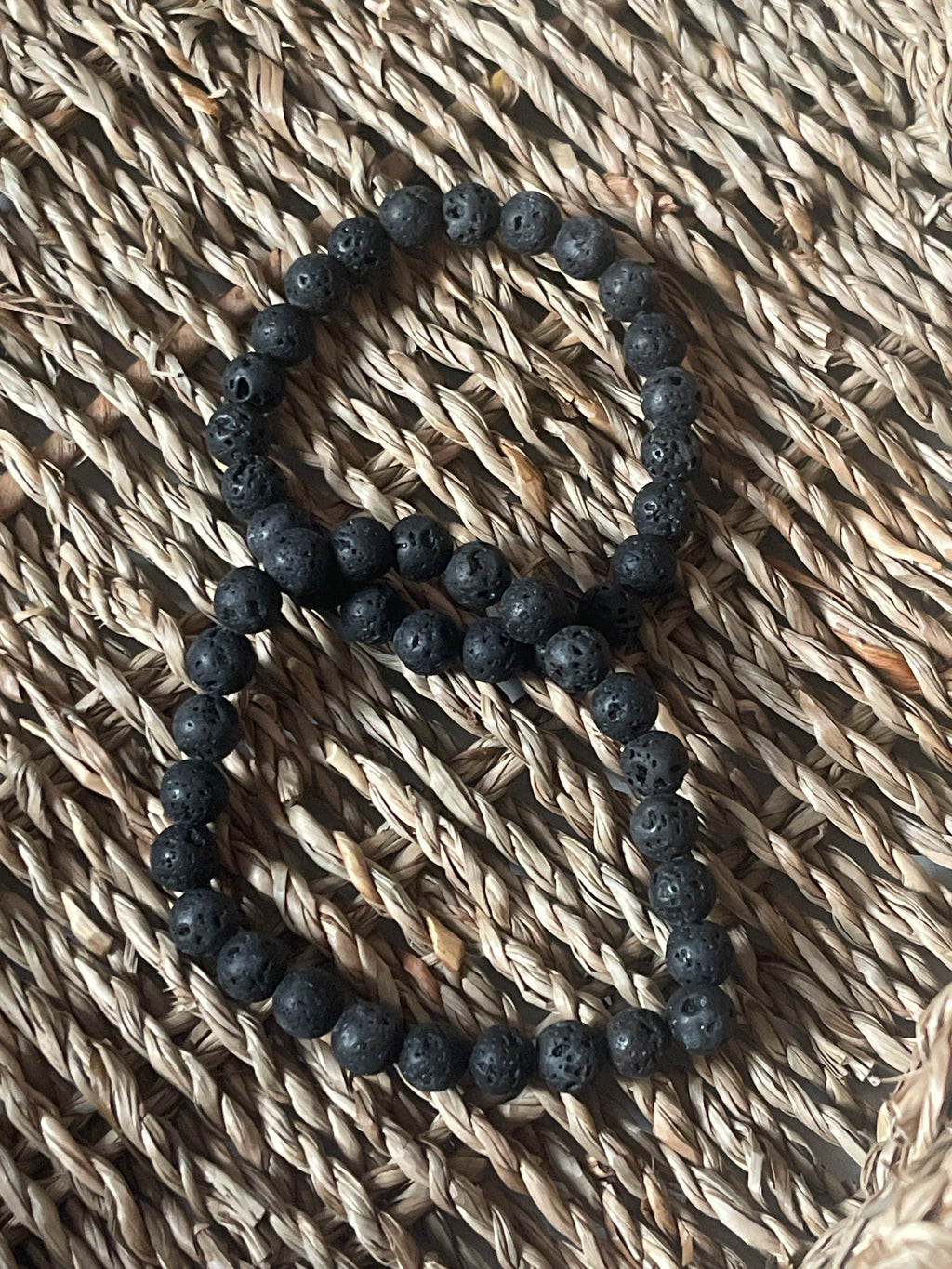 Lava Stone Bracelets In Florida from Pure Energy Crystals in a basket 