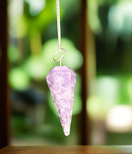 Lepidolite Pendulum Approx 1.25 Inch Diameter