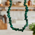 Handmade malachite necklace with natural green gemstone for healing and protection