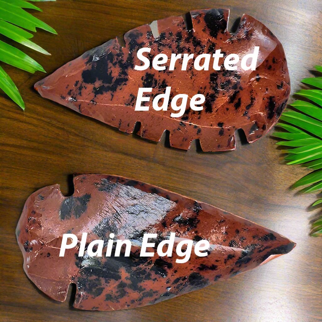 Mecca Obsidian Plain and Serrated Edge Arrowheads