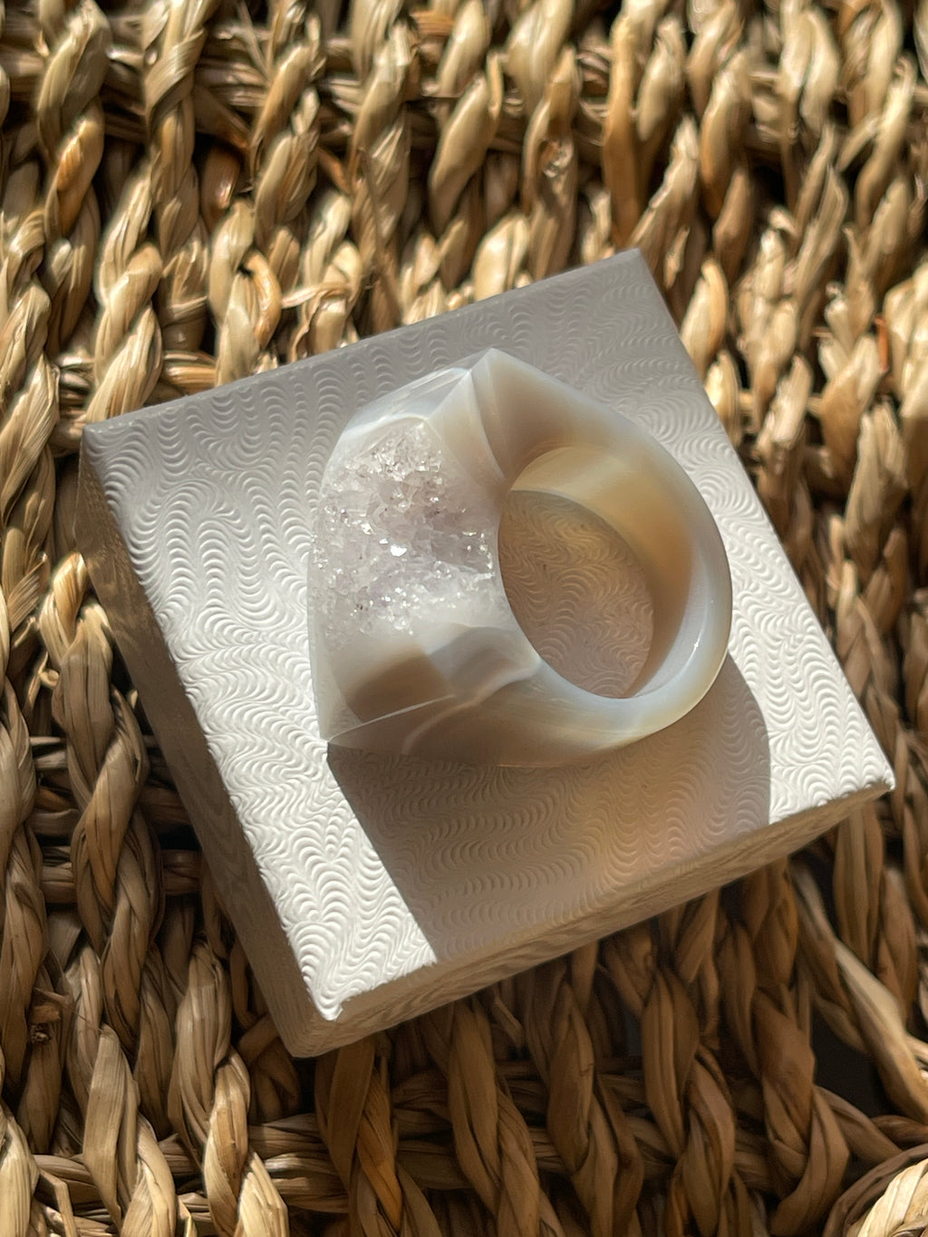 Natural Agate Druzy Ring Pure Energy Crystals Florida