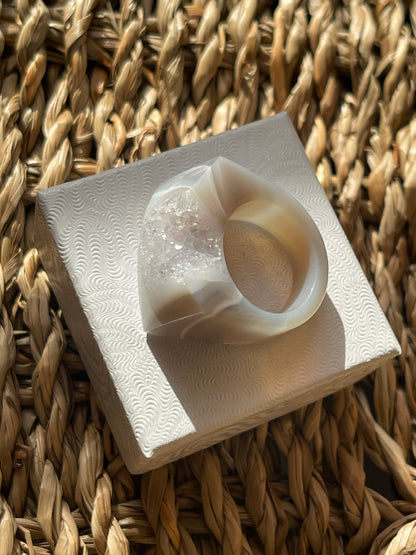 Natural Agate Druzy Ring Pure Energy Crystals Florida