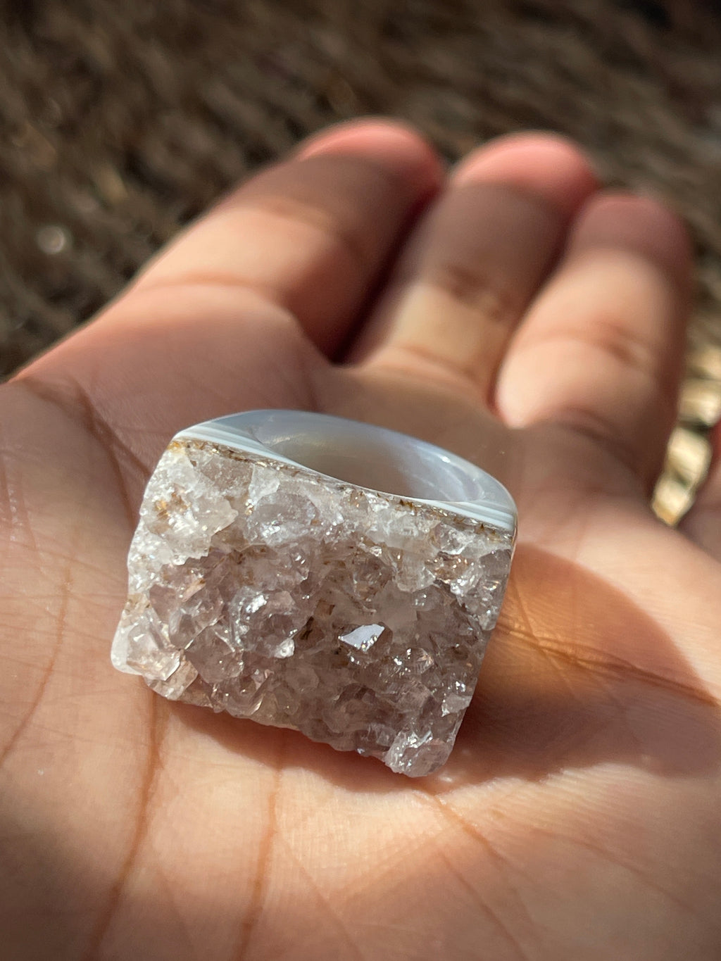 Natural Agate Druzy Ring Pure Energy Crystals Florida