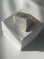 Close-up of a metallic hexagonal object with intricate patterns on a reflective surface ... Natural Agate Druzy Ring Pure Energy Crystals Florida