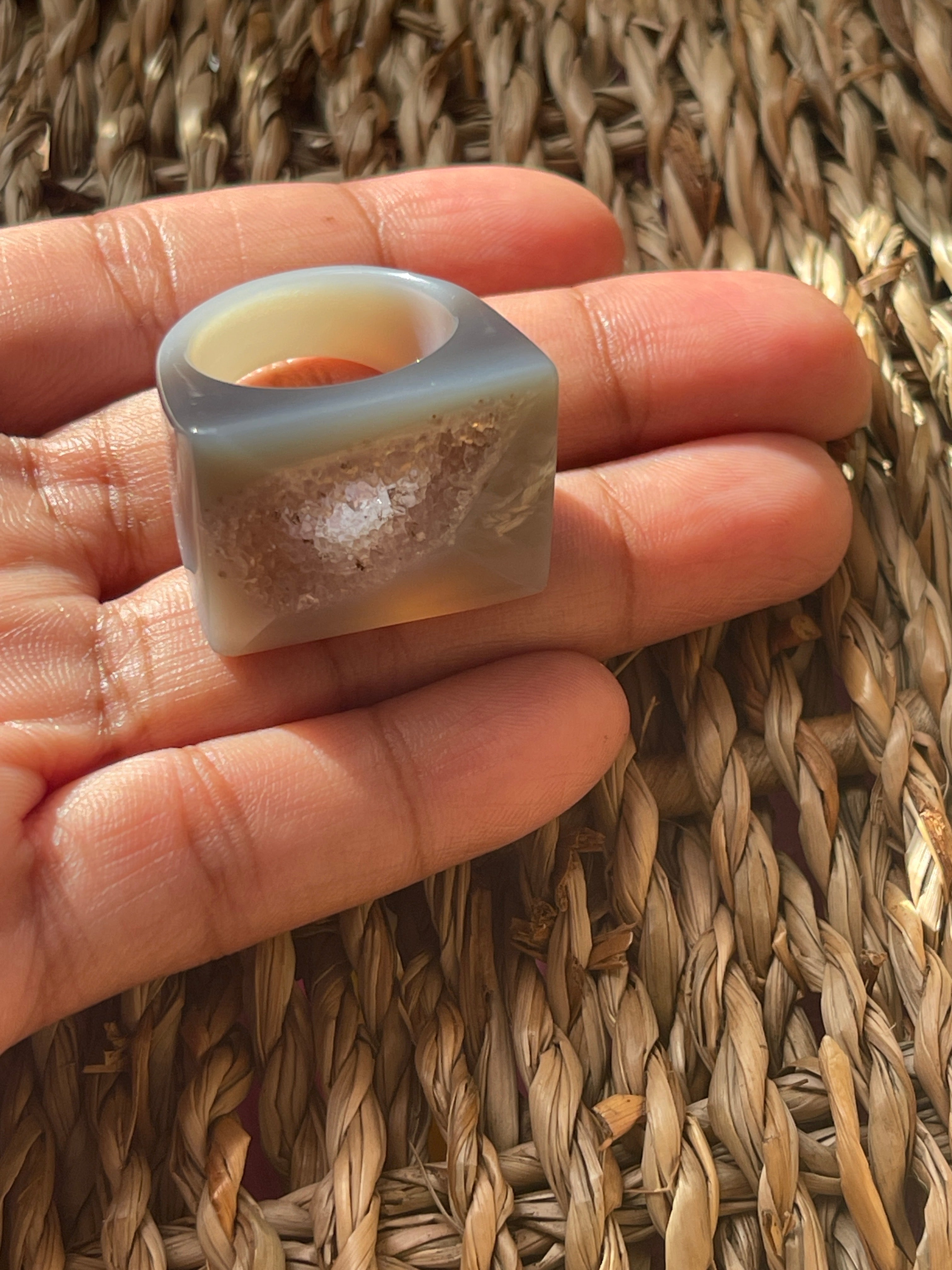 Natural Agate Druzy Ring Pure Energy Crystals Florida
