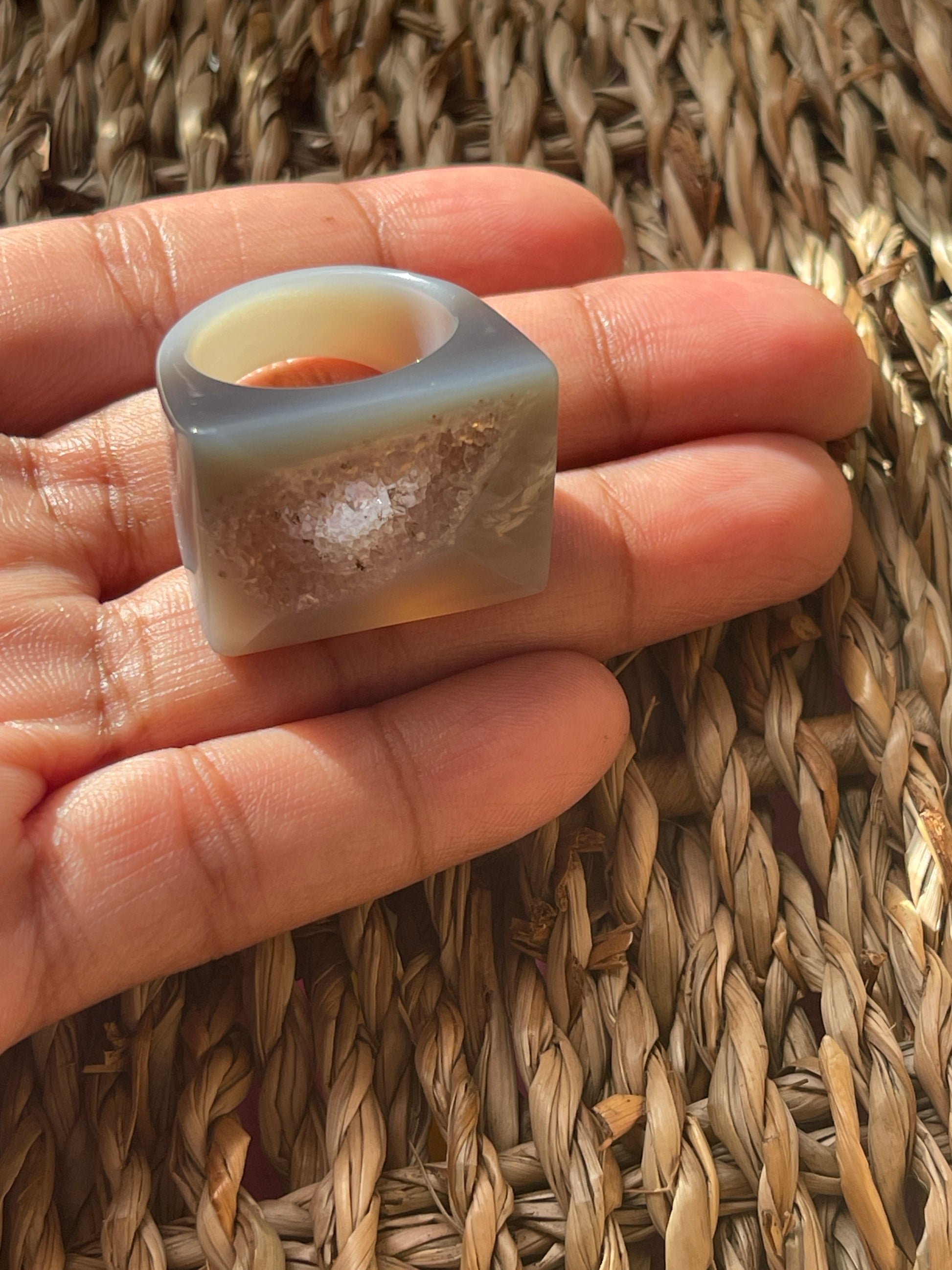 Natural Agate Druzy Ring Pure Energy Crystals Florida
