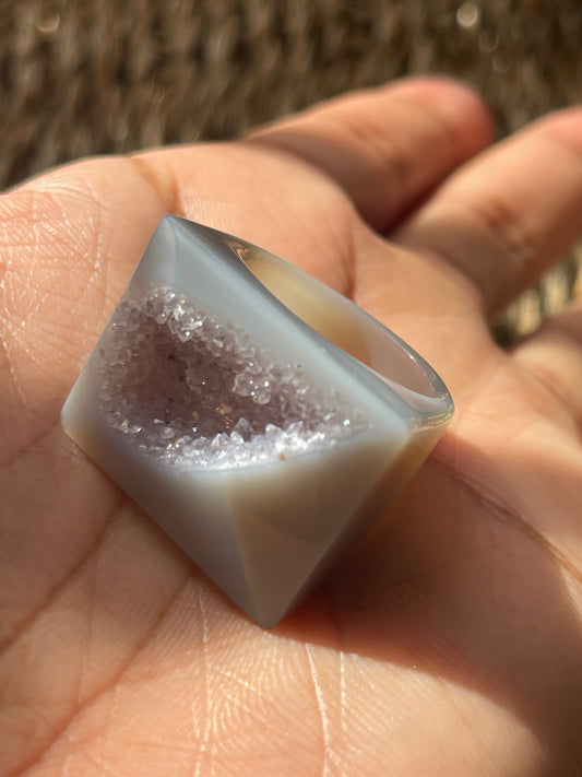 Natural Agate Druzy Ring Pure Energy Crystals Florida
