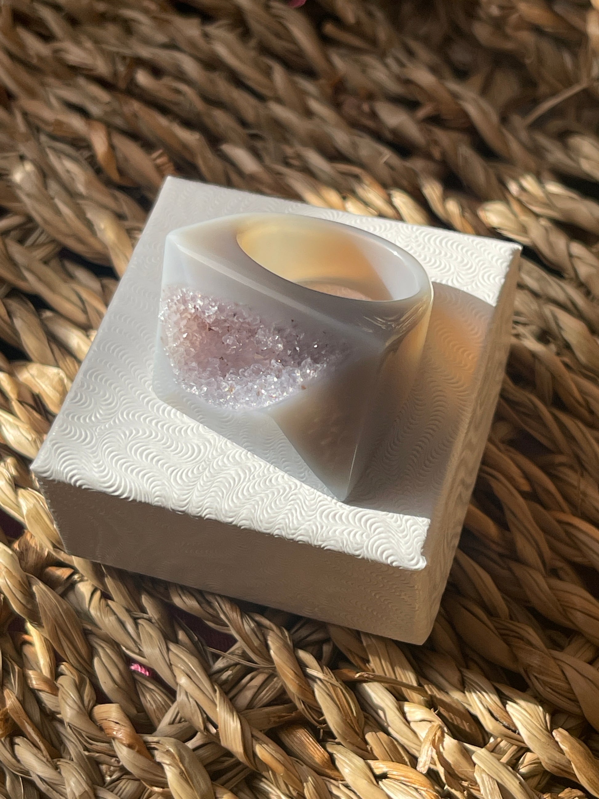 Natural Agate Druzy Ring Pure Energy Crystals Florida