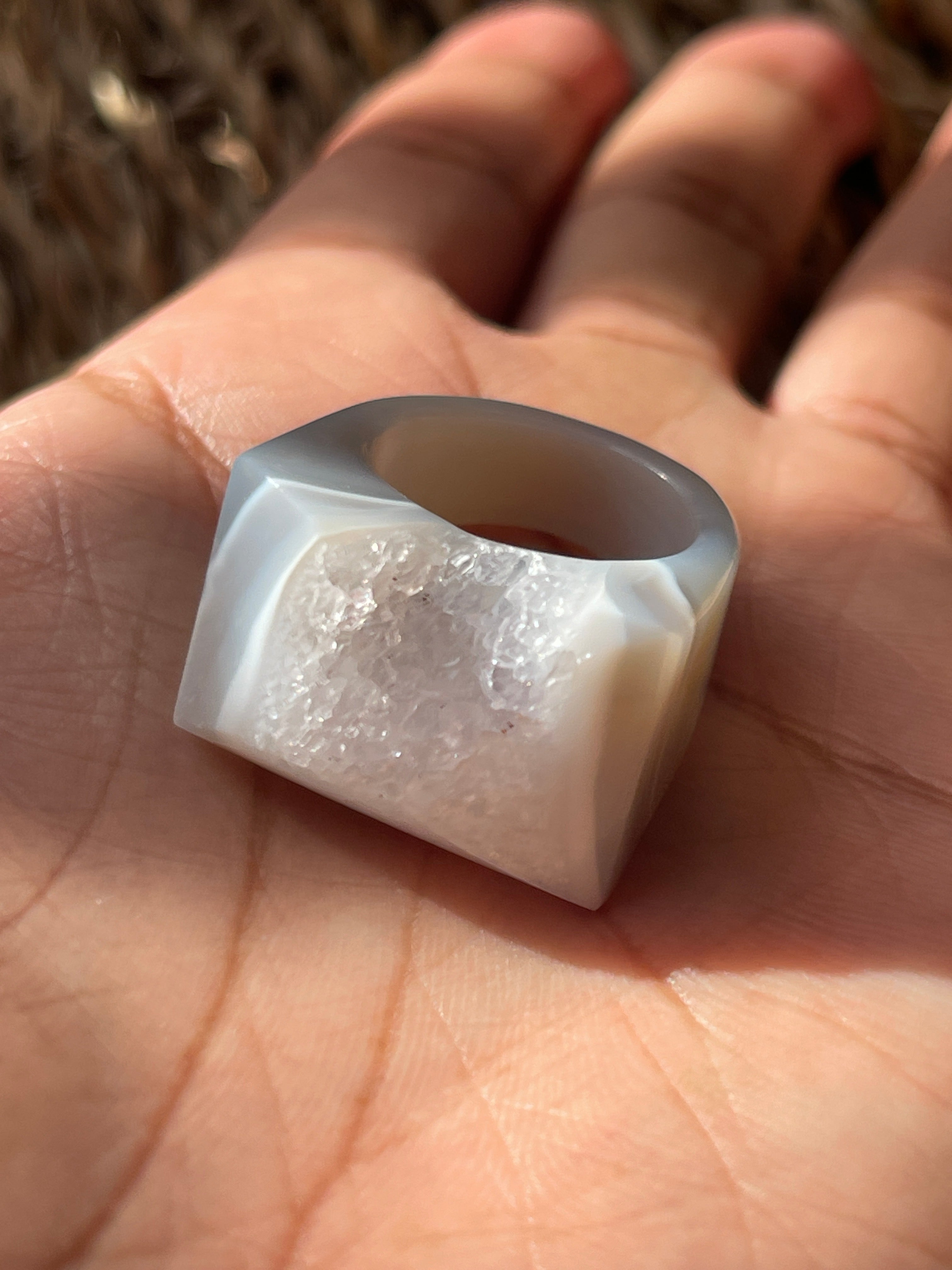 Natural Agate Druzy Ring Pure Energy Crystals Florida