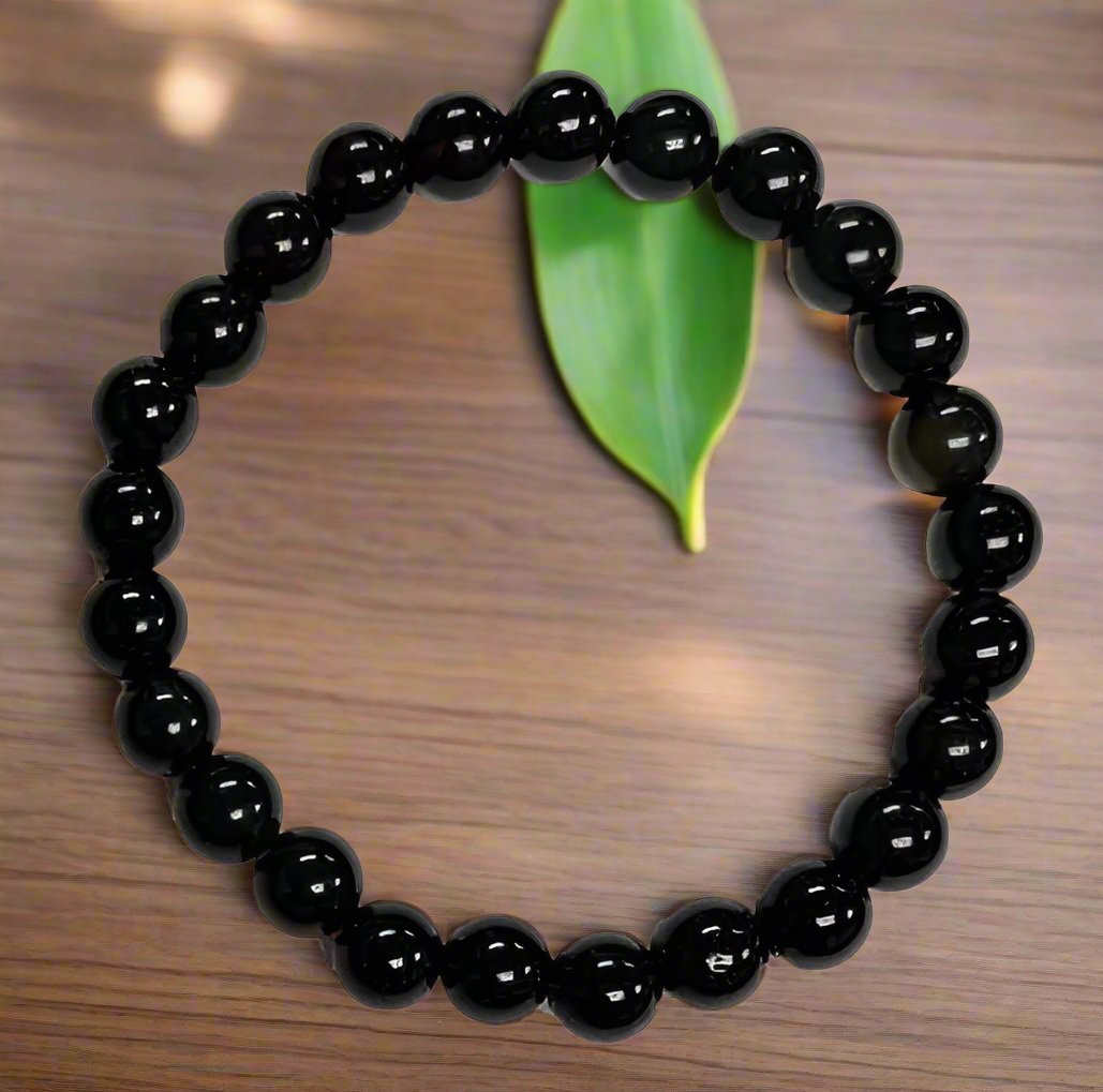 Obsidian 8mm Round Bracelet