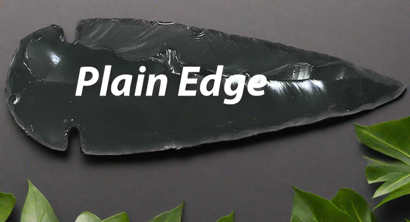 Black Obsidian Plain and Serrated Edge Arrowheads 