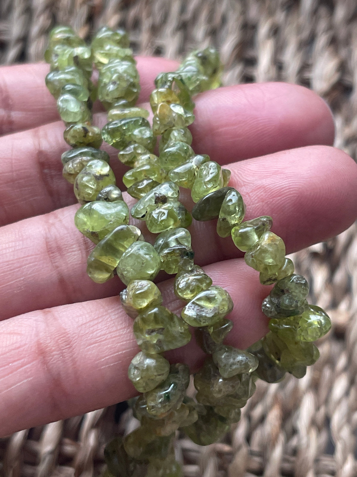 Peridot Chip Bead Necklace From Pure Energy Crystals 