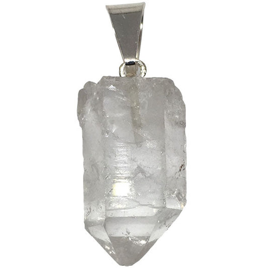 Quartz Crystal Silver Plated Bail Pendants