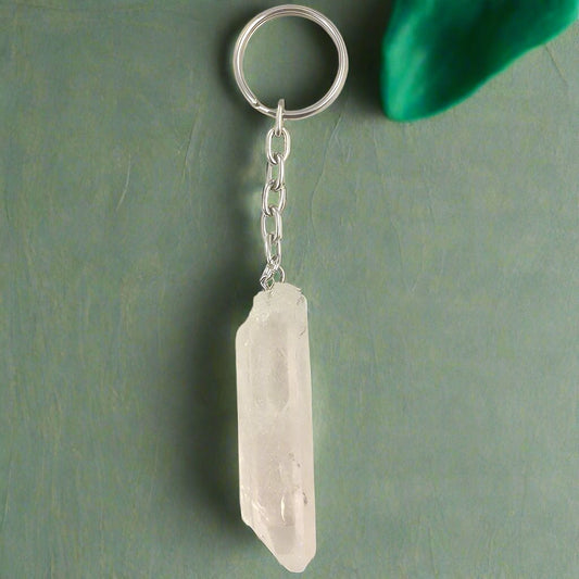 Quartz Crystal Point Keychains