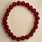 Red Agate Carnelian 8mm Round Bracelets