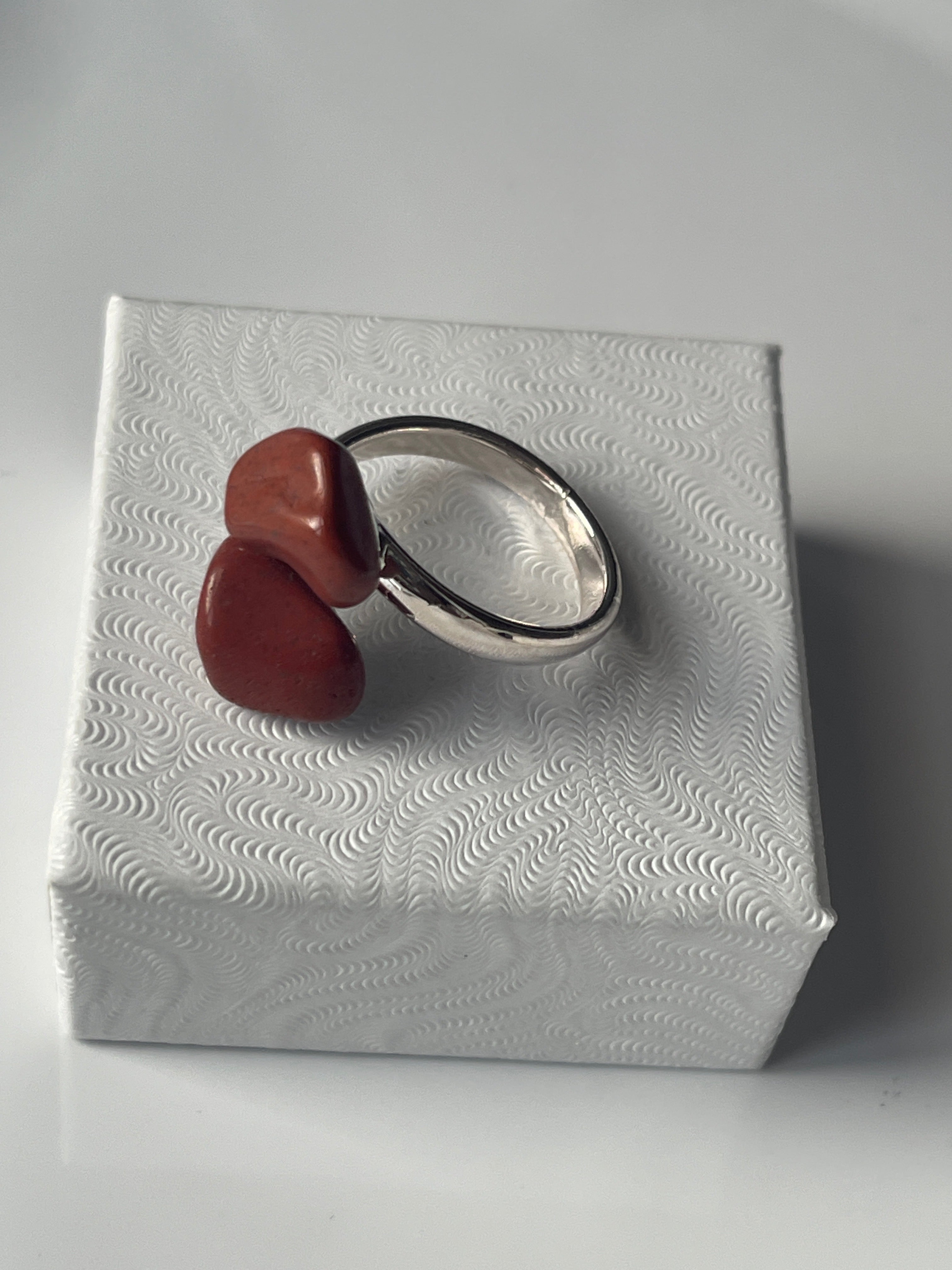 Red Jasper Adjustable Ring Silver Plated Pure Energy Crystals Florida 