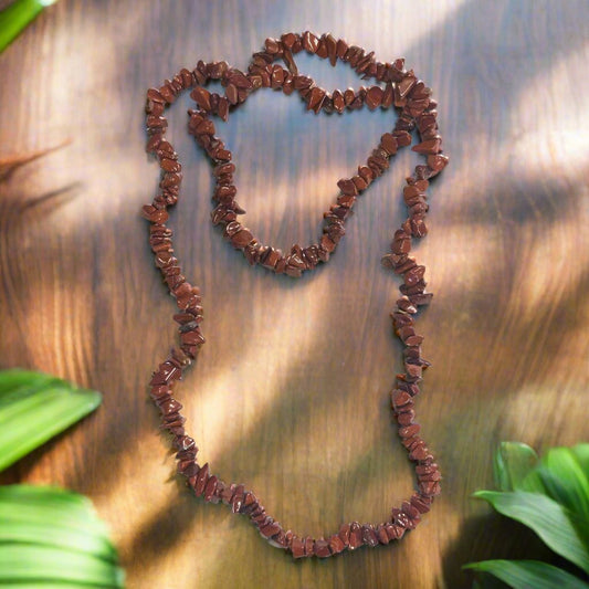 Red Jasper Chip Necklaces 30-32 Inches