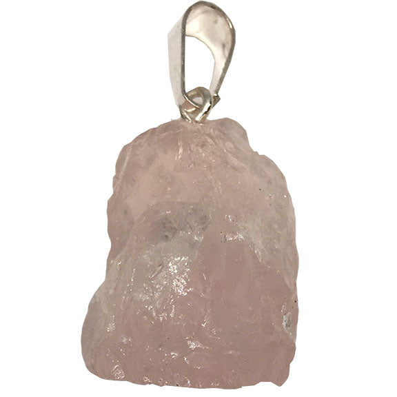 Rose Quartz Silver Plated Bail Pendants