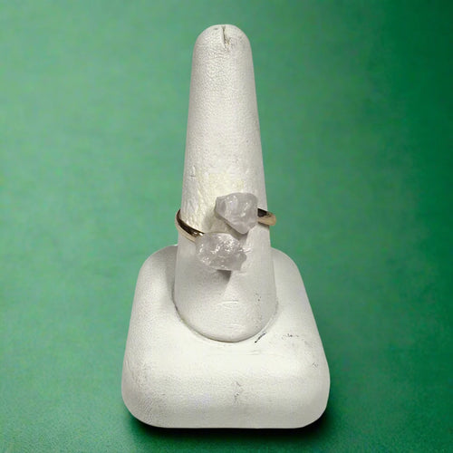 Rose Quartz Adjustable Rings - Gold 