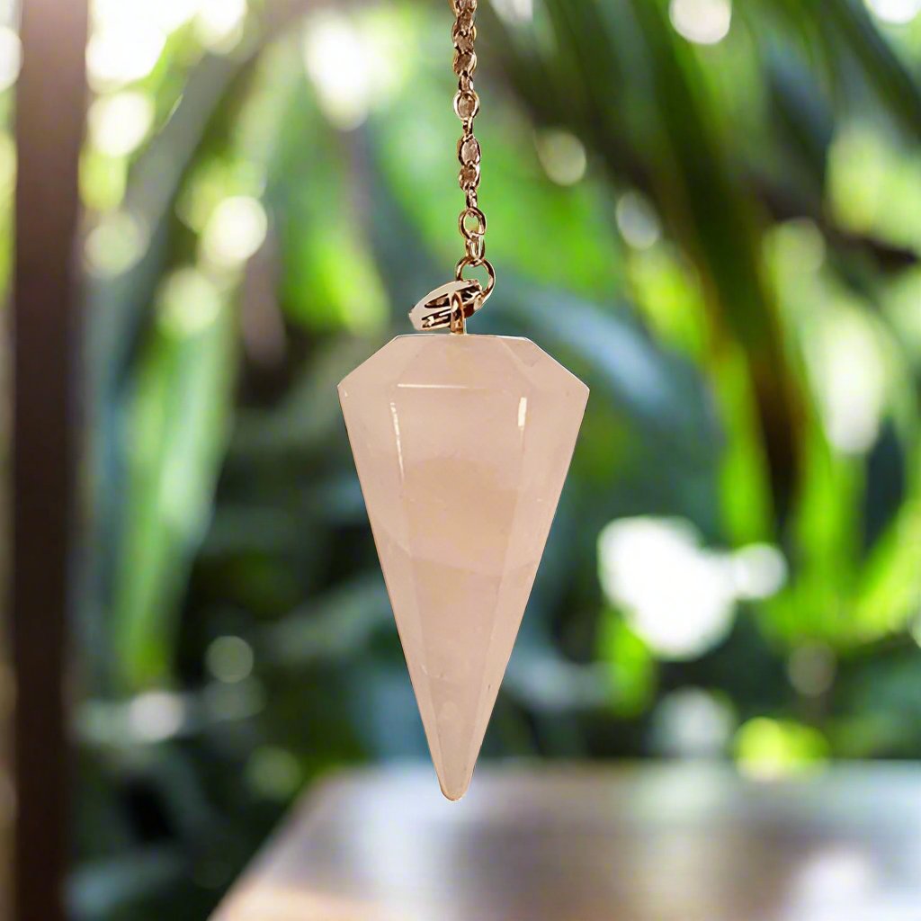 Rose Quartz Pendulum Approx 1.25 Inch Diameter