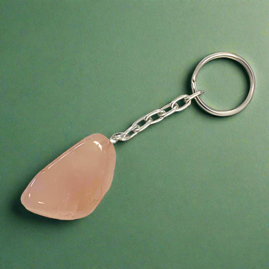 Rose Quartz Polished Keychains