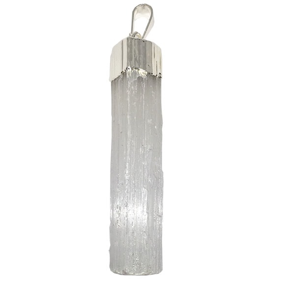 Selenite Silver Plated Pendants