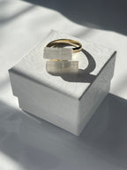Selenite Gold plated ring on a white jewelry box in Florida