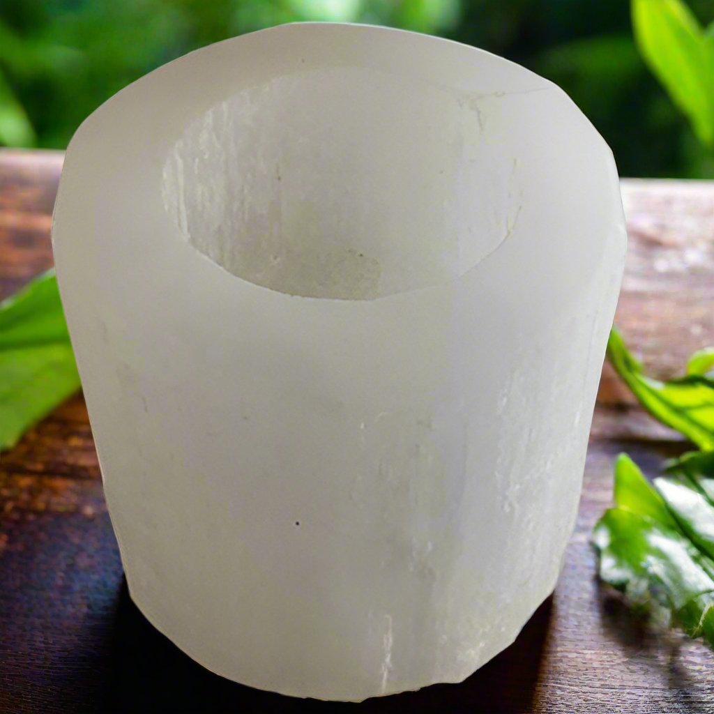 Selenite Crystal Candle Holders