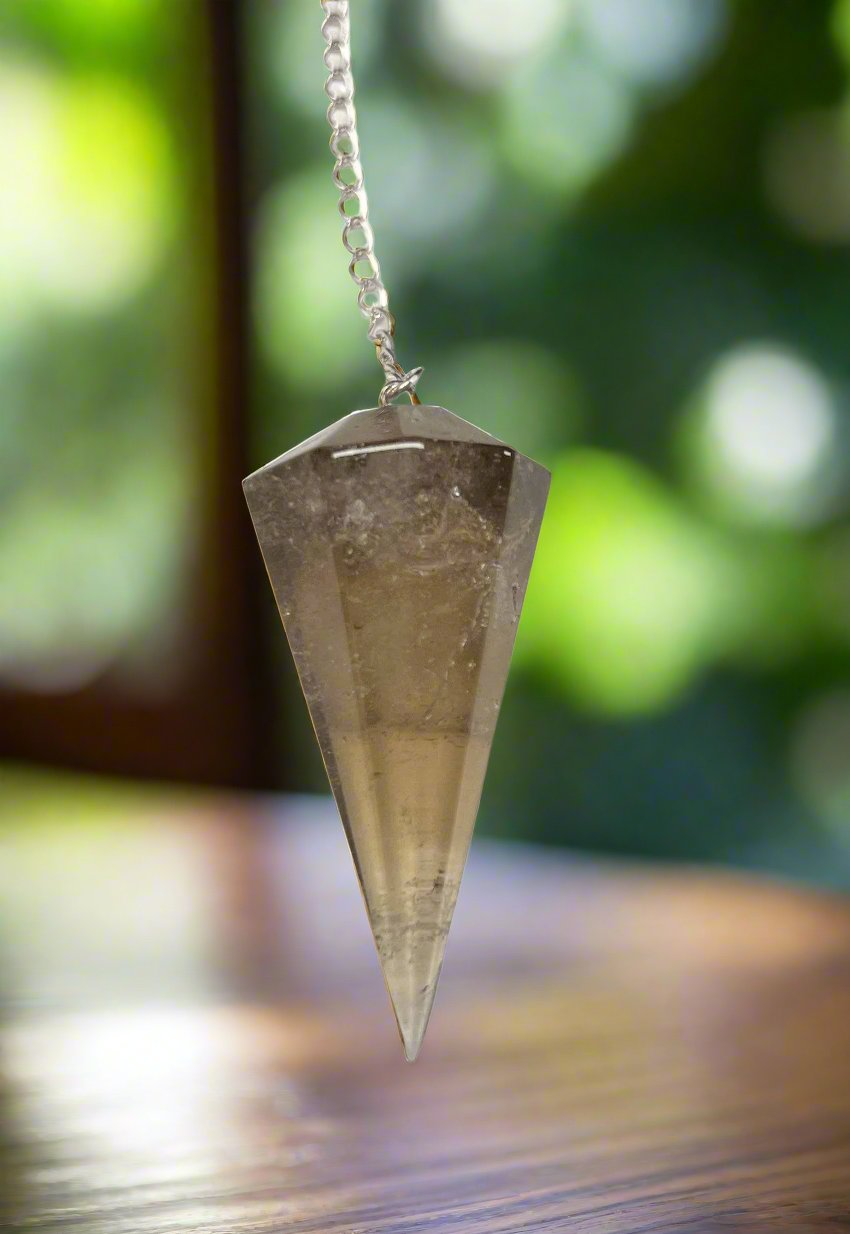 Smoky Quartz Pendulum Approx 1.25 Inch Diameter