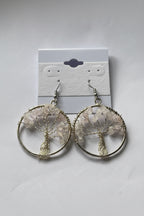 Tree of Life Circle Earrings At Pure Energy Crystals Rose Quartz 