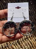 Tree of Life Circle Earrings Black Tourmaline in hand in Florida 
