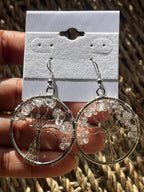 Tree of Life Circle Earrings Clear Quartz in hand in Florida 