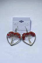 Tree of Life Heart Earrings at Pure Energy Crystals carnelian agate