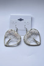 Tree of Life Heart Earrings at Pure Energy Crystals rose quartz 