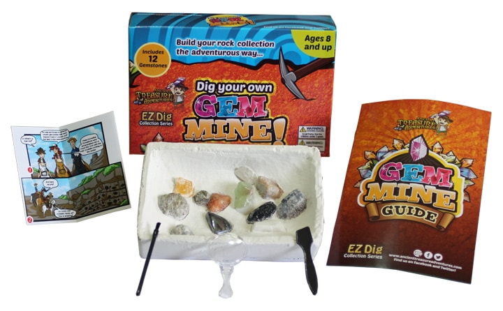 Dig Your Own Gem Mine Kit 12 Gemstones Easy Dig