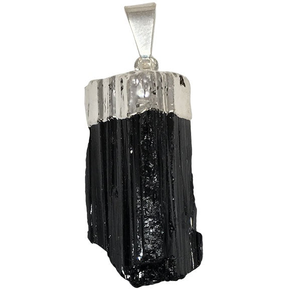 Black Tourmaline Top Silver Plated Pendants