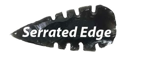 Black Obsidian Plain and Serrated Edge Arrowheads