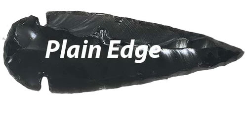 Black Obsidian Plain and Serrated Edge Arrowheads