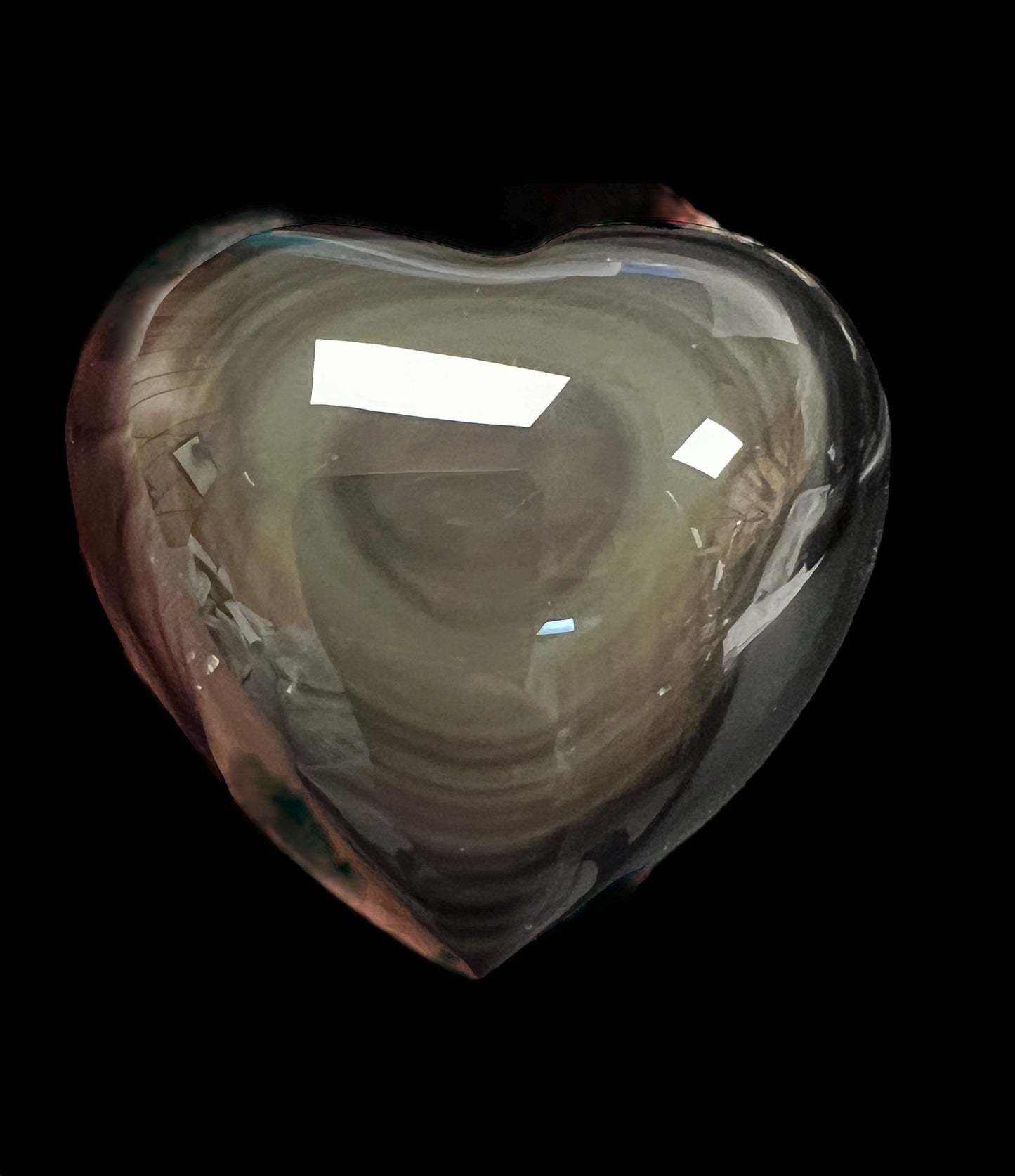 Obsidian Polished Hearts