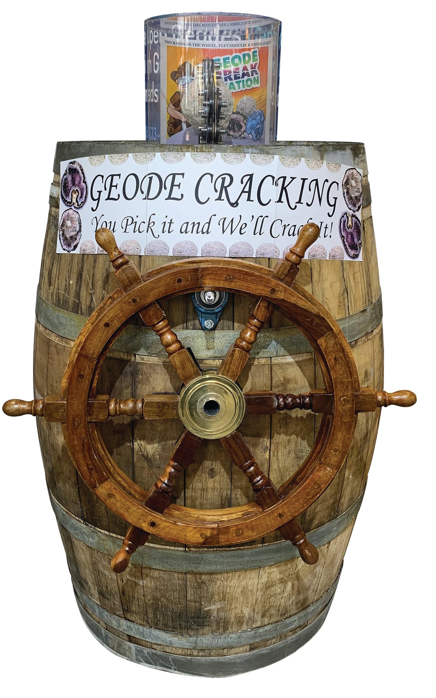 Pirate Wheel Geode Opener Barrel