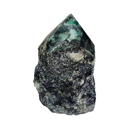 Emerald Polished Points with a Flat Base