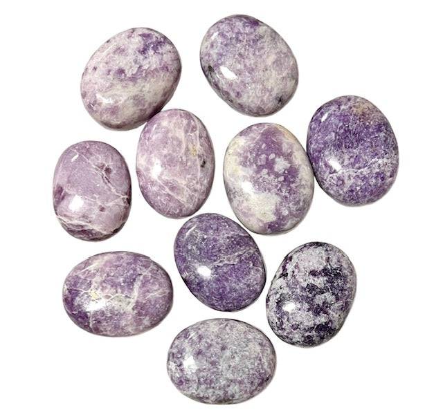 Lepidolite Crystal Palm Stones