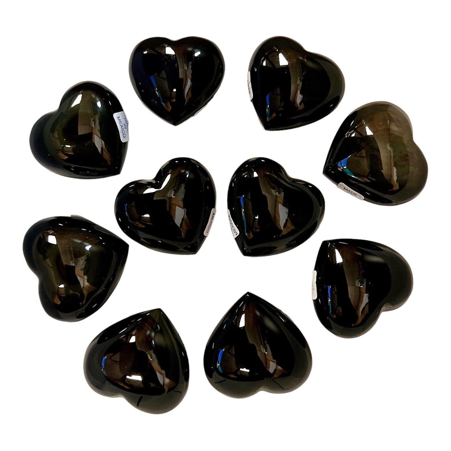 Obsidian Polished Hearts