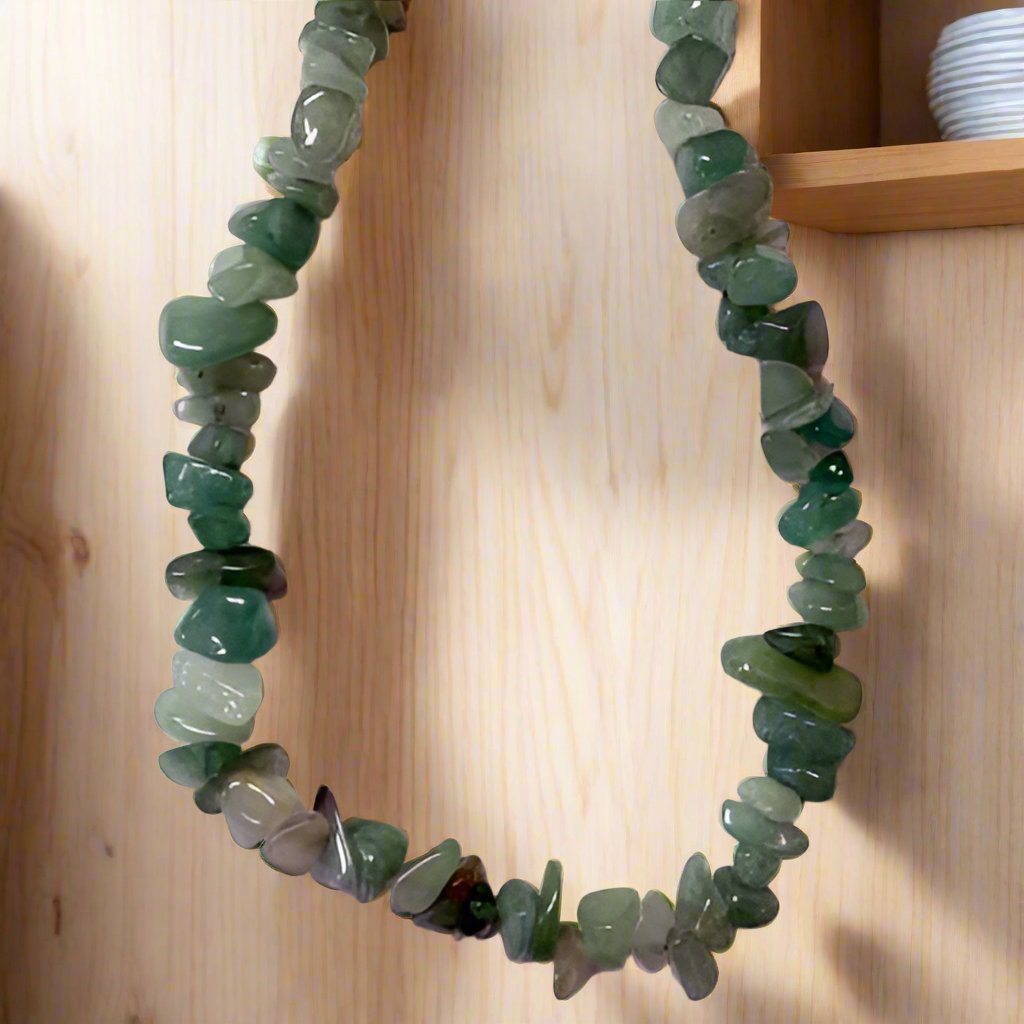 Green Aventurine Chip Necklaces 30-32 Inches